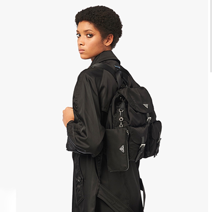 9a+quality prada nylon drawstring backpack with pouch